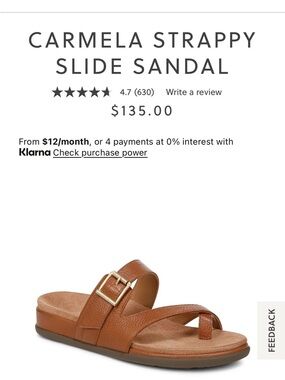 Women’s Vionic Carmela strappy slide sandal- size 8.5